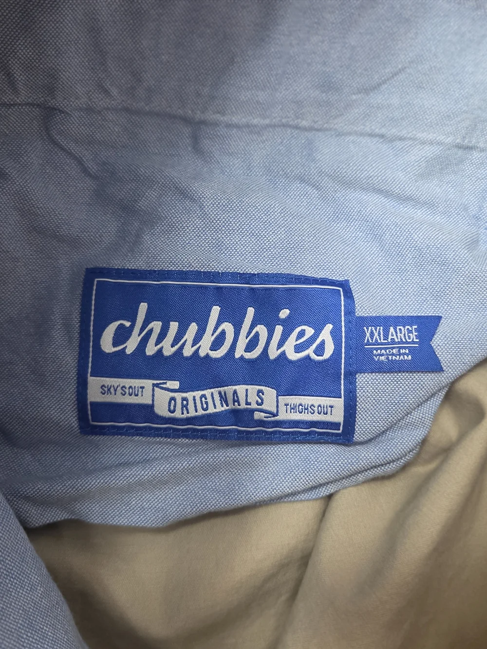 Chubbies Men's Khaki Original Shorts 2XL Elastic Waist 5.5in Inseam Pockets